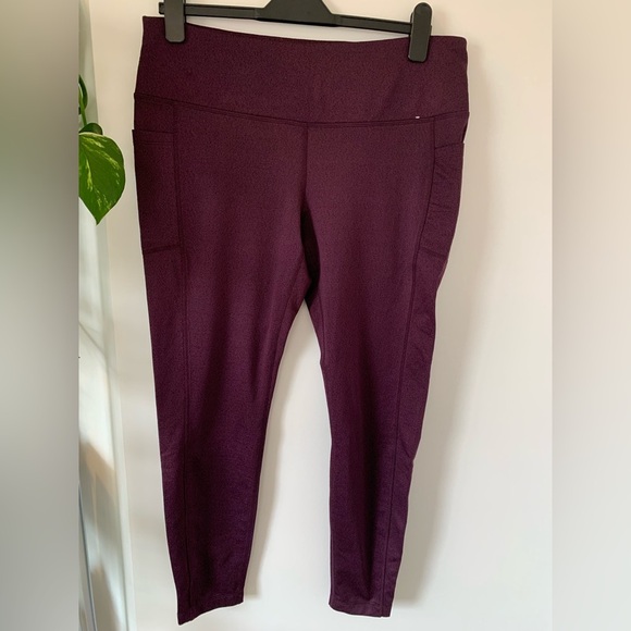 3pc Mondetta/Head Purple and Gray High-Waisted Leggings with Stretchy Fabric - Picture 7 of 10
